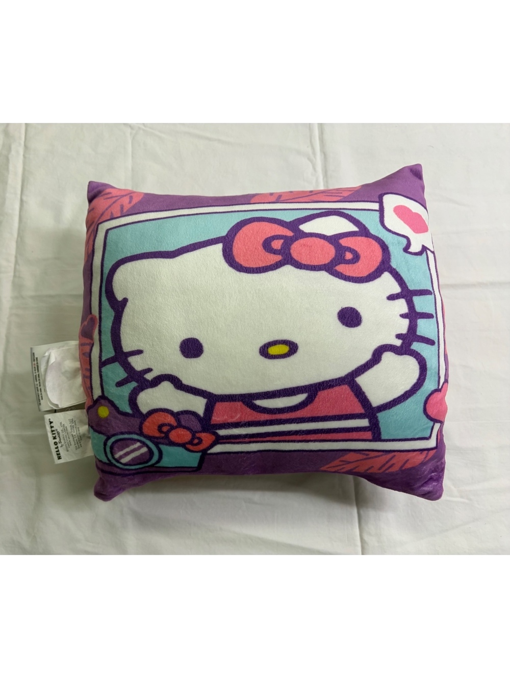 Hello Kitty Sanrio Plush Throw Pillow Purple Pink 12x10 Kawaii 2023